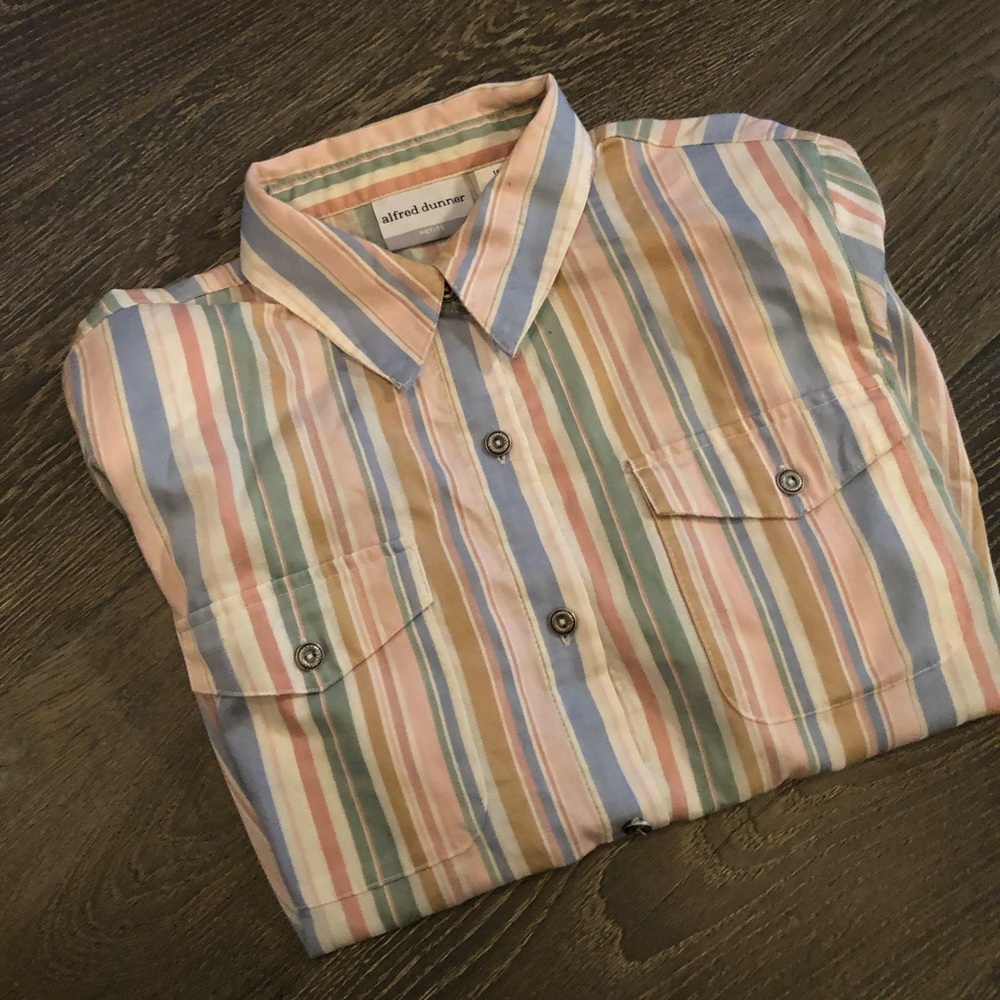 Vintage pastel striped collared spring button down